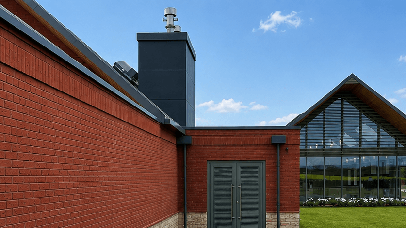 Clean Exhaust Gas Chimney For Addfield Aurora Human Cremator