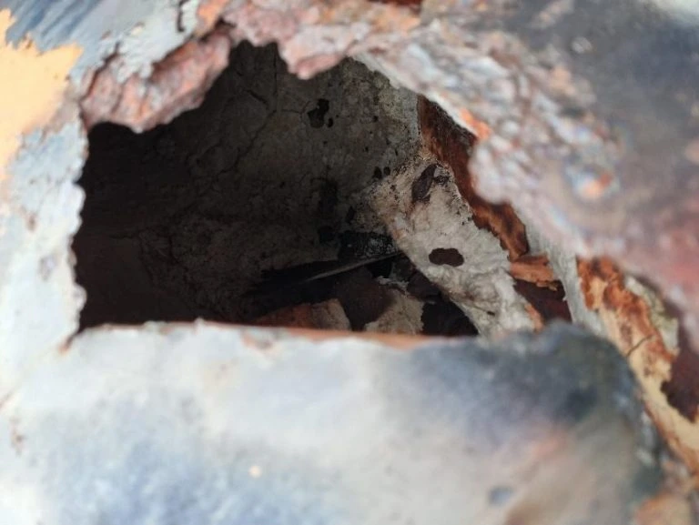 Old Duct Work Requiring Replacment on Human Crematorium